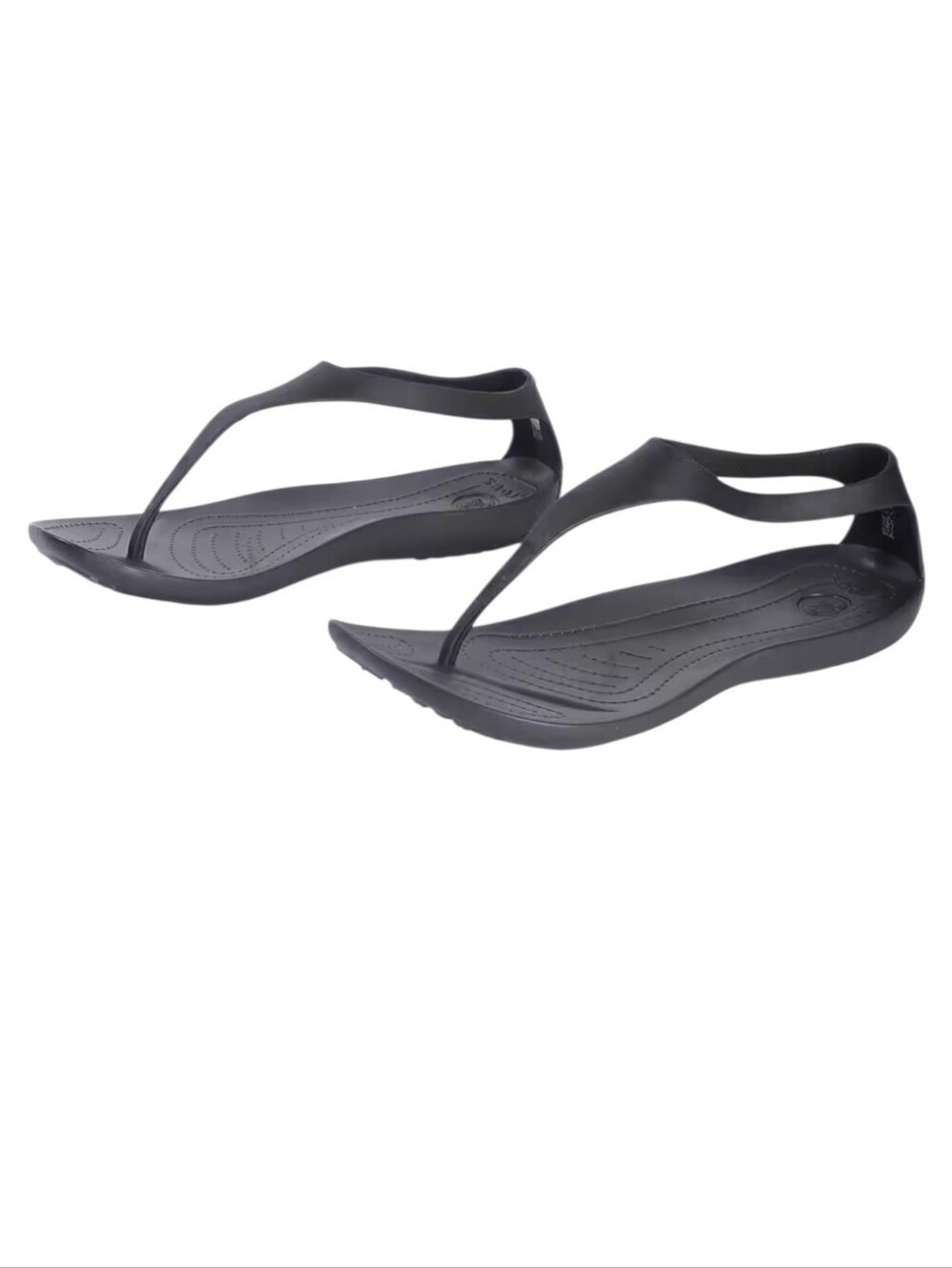 Crocs Sexi Flip Flops W9 Black Thong Sandals Enclosed Heels Comfy Lightweight